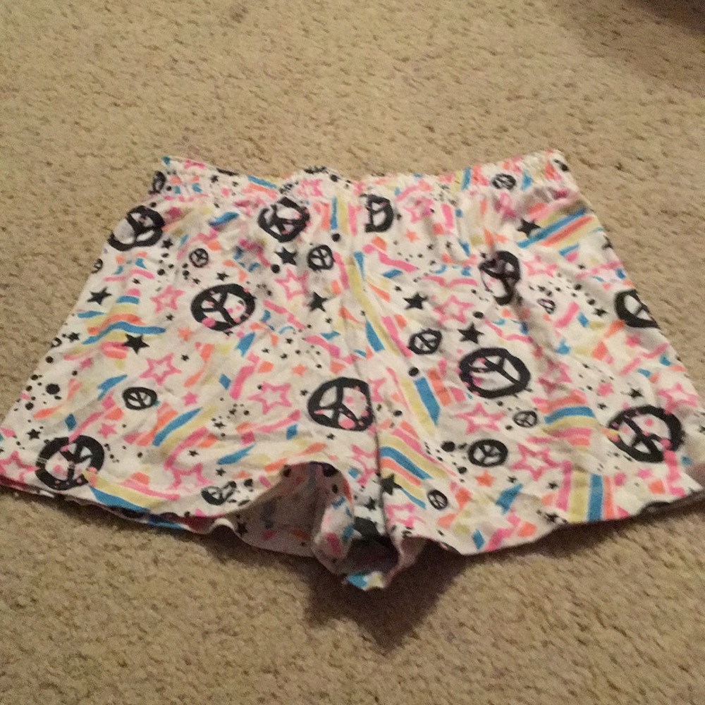 Multi colored shorts.